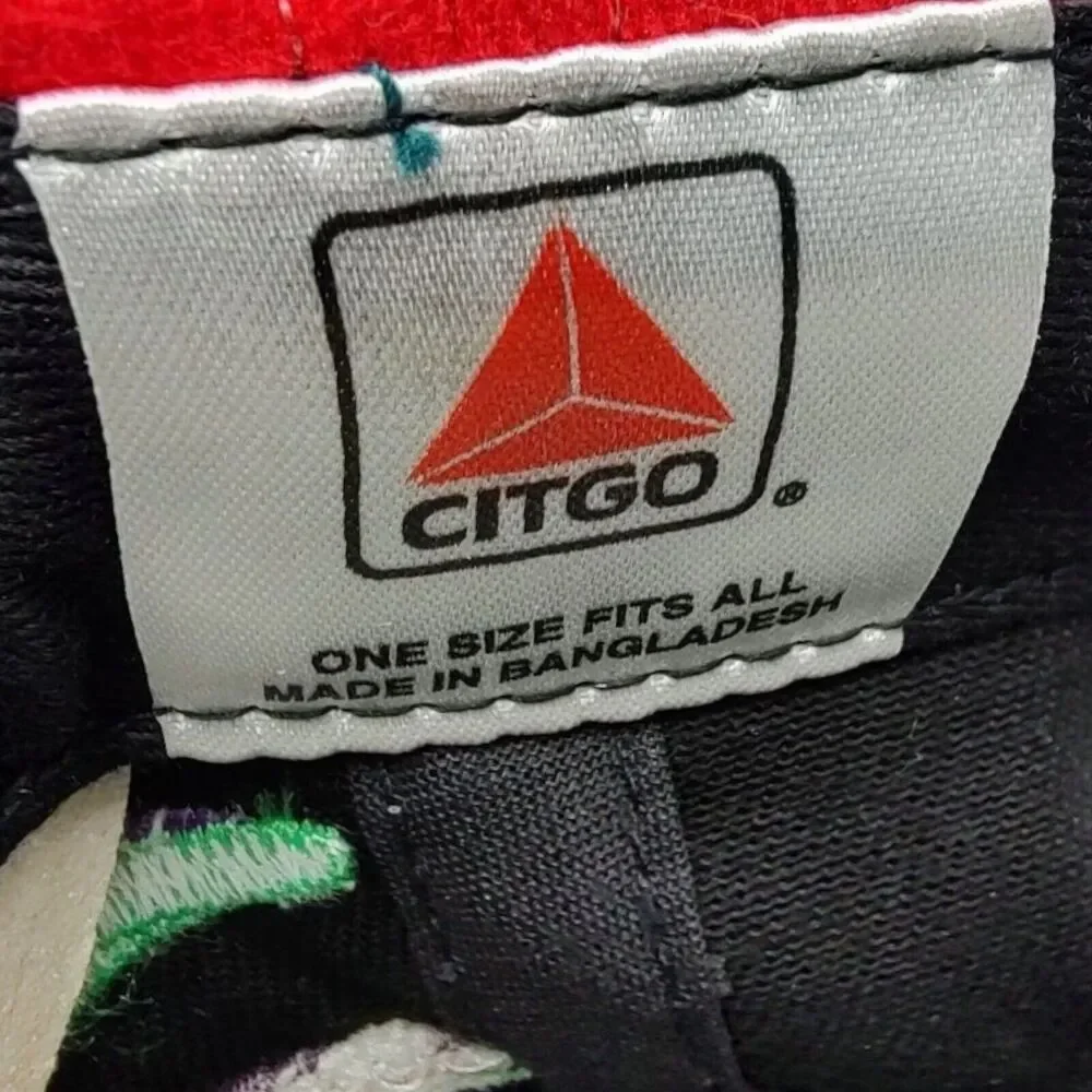 Mystik Lubricants Citgo Oil Adjustable Golf Hat Ball Cap Green Purple Color Pop